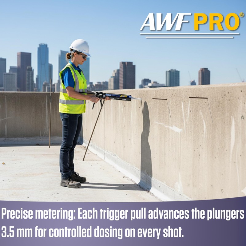 AWF PRO Dual Cartridge Epoxy Gun for 400mL, 450mL, 600