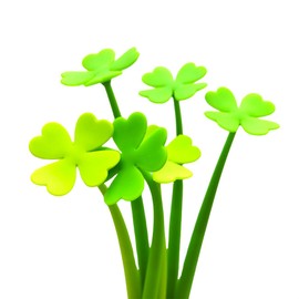 Funny live Flower Pens, Creative Gel Ink Silicone Flower Pen Bulk, 0.5 mm Writing Pen for School Office Home, Teacher Student Women, Party Decor Supplies, 6 Pcs/Set (Lucky Straw)