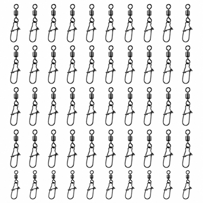 50-Pack Size 10 Duo-Lock Snap Swivels, 20mm 11kg Stainless Steel