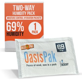 Oasis Pak Two-Way Humidity Packs - Ultimate Moisture Packs for Storage - Prevent Overdrying - Ideal Humidifier Packs & Hydration Packets - 67 Grams, 69% Humidity Level (1 Pack)