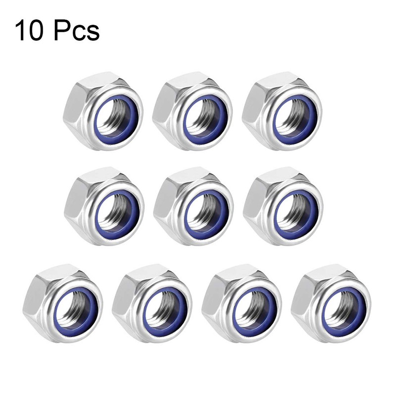 sourcing map Hex Lock Nuts - M12 x 1.75mm 304