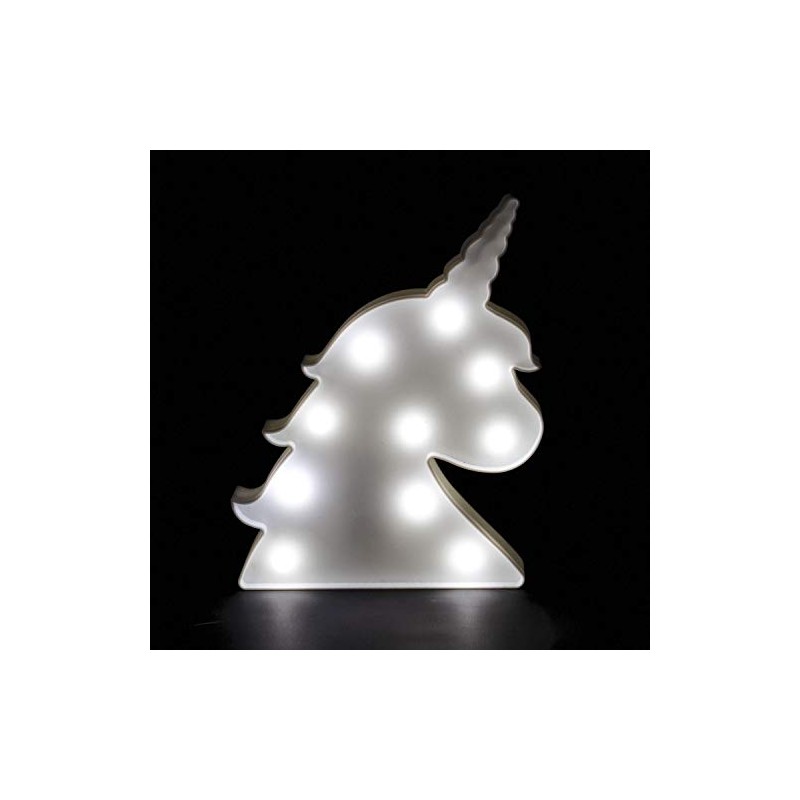 Fizz Creations Unicorn Marquee Light, White, 25cm Height, 22cm Width