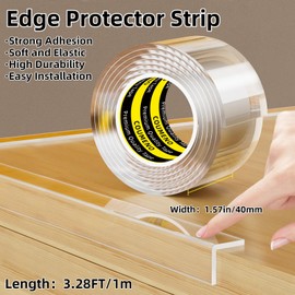 COUMENO Baby Clear Edge Protector, 1.57in X3.28FT, Child Protection Desk Corner Corner Anti-Bump Anti-Bump Home Wrap Invisible, Anti-Sharp Edge Protect