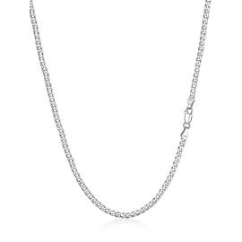 Silvora S925 Silver 3/5mm Ultra Thin Figaro Chain Women's Cuban, S925 Silver, Various Lengths, 36/45/51/56/61/66/71 cm, Silver Colours, Sterling Silver, 01-Type 3 mm