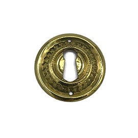 ROUND ANTIQUE BRASS EASTLAKE KEYHOLE ESCUTCHEON | E-17