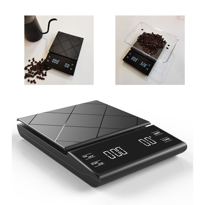 Coffee Electronic Scale with Timer Household Kitchen Baking Weighing LED
