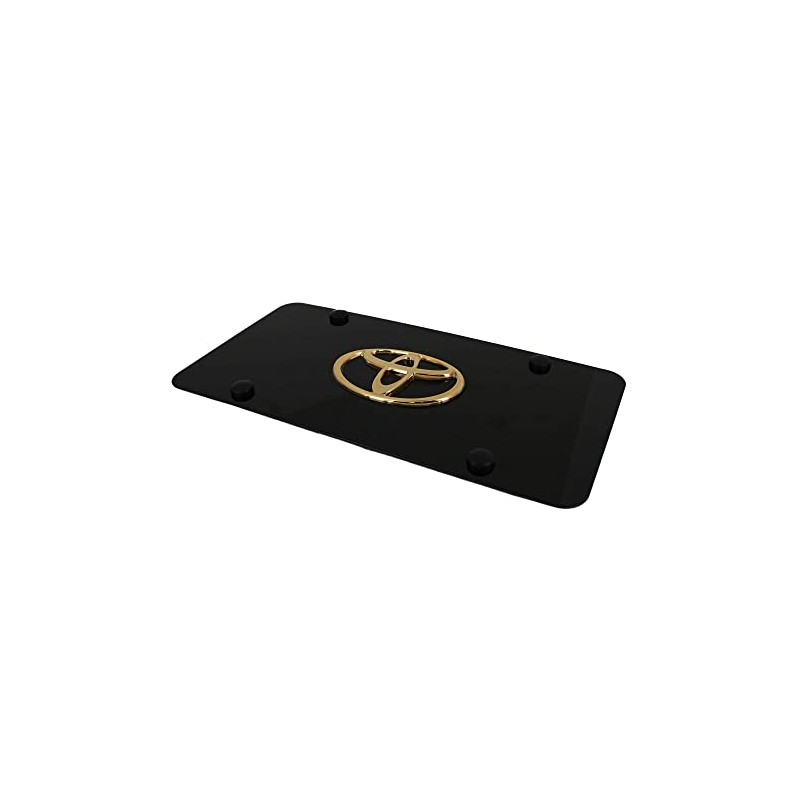 Au-TOMOTIVE GOLD Logo License Plate for Toyota (Gold on Black)
