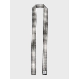 Aireve Gingham Check Long Scarf (Black)