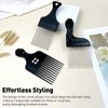 3PCS Metal Afro Comb Set - Black, for Hairdressing &
