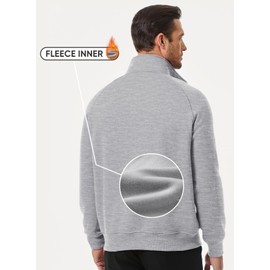JMIERR Men's Pullover Sweatshirts Quarter-Zip Polo Hoodies Fleece Heavyweight Sweatshirt with Pockets, 2XL, Grey