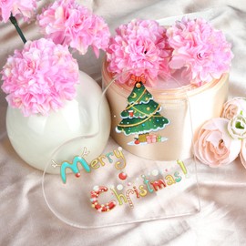 Acrylic, Heart-Shaped Acrylic Plaque, Beautiful Transparent Christmas Decoration with Festive Blessings, Perfect for Good Friend Gifts, Mum Birthday Gifts, And Christmas Gifts for Loved Ones