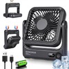 WOWDSGN Table Fan USB with Power Base & LED Display,