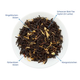 Mango Tea Loose | High Quality Black Tea Flavoured | Mango Dream | Loose Tea with Flavours of Flowers | From the Best Tea Gardens | TEE HANDELSKONTOR BREMEN (1 Pack, 100, g)