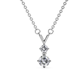 Cate & Chloe Andy 18k White Gold Pendant Necklace with Simulated Diamond Crystals, Hypoallergenic Jewelry for Women, Gift for Her