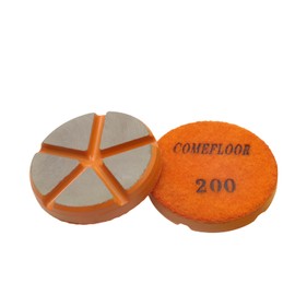Hybrid Ceramic Transitional Diamond Polishing Pucks for Concrete Terrazzo Floor, 3 Inch Hook and Loop Aggressive Floor Grinding Discs, 200# 3PCS