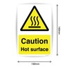 Pack of 5 Caution Hot surface Labels (100 x 150mm)