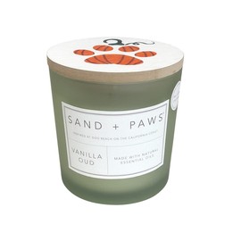 Sand + Paws Scented Candle - Vanilla Oud - Additional Scents and Sizes –Luxurious Air Freshening Jar Candles Neutralize pet Odors and Enhance Home décor – 100% Cotton Lead-Free Wicks - 21 oz
