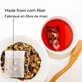 Tea Filters | Empty Corn Starch Tea Bag for Herbal Tea, Infusion, Plant and Spice | Biodegradable (100pcs)