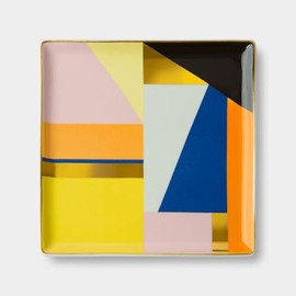 OCTAEVO Bazaar Ceramic Tray | High-Fired Decorative Trinket Dish with Hand-Applied Gold Glaze | Stylish Home Accent for Foyer, Nightstand, and Coffee Table | Luxurious Gift Box Included