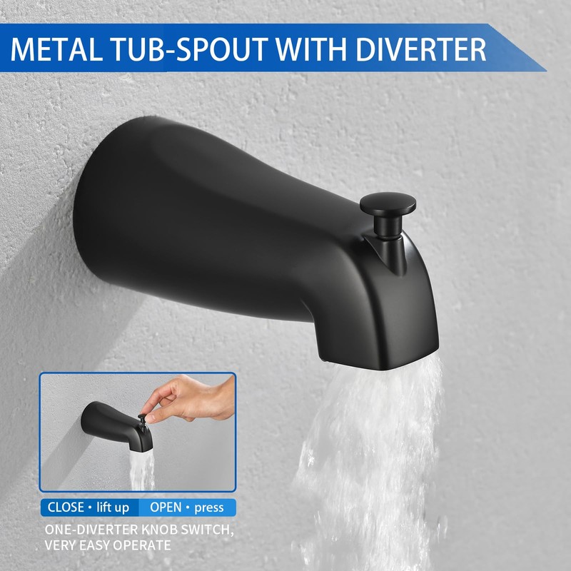Tub and Shower Faucet Set Complete Dual Shower Head and