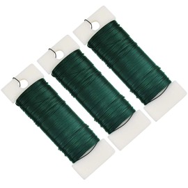 3 Rolls Floral Wire, 24 Gauge Green Florist Binding Wire, Thin Flexible Paddle Wire, Floral Metal Wire on a Reel for Wreaths, Garland, DIY, Jewelry Making, Floristry & Flower Arrangement, 35m/Roll