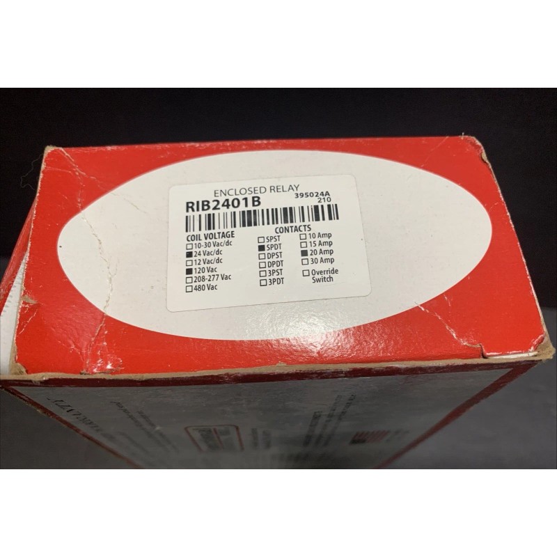 RIB RIBT2401B Enclosed Relay 395024A 24VAC SPDT 20Amp NEW