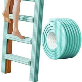 Bunk Bed Ladder Pads, Self-Adhesive Bunk Bed Ladder Cover, Bunk Bed Step Foam Padding, Ladder Step Pads Loft Bed, Soft Extra-Wide Edge Protector, Furniture 6.5 Ft Light Green