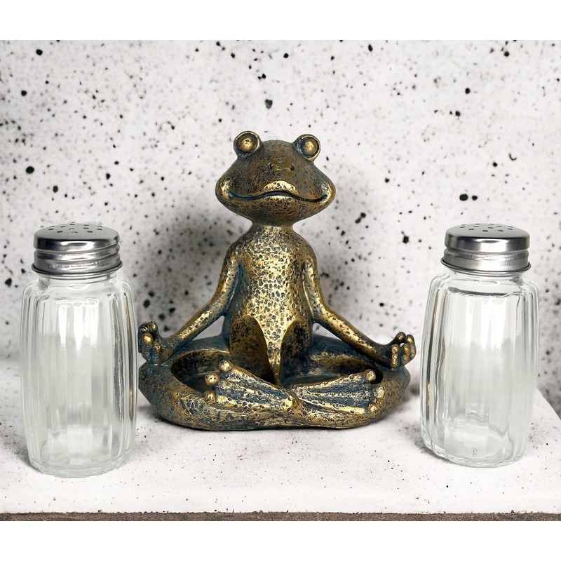 Yoga Frog Salt and Pepper Set with Glass Shakers –