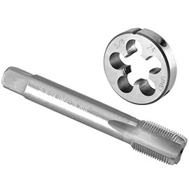 Burkit 5/8"-24 UNEF Tap and Die Set, 5/8 x 24 UNEF Machine Thread Tap and Round Die Right Hand