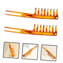 WOONEKY 2 pcs Wide Tooth Men Styling Comb with Handle for Hair Hairdressing Comb for Slick Back Detangling Scalp Friendly Hair Styling Lightweight and Portable