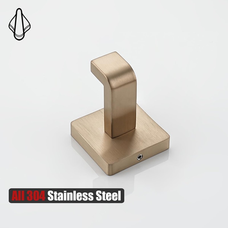 JQK Bathroom Towel Hook Champagne Bronze, Coat Robe Clothes Hook