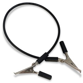 Eisco Labs - 4mm Connecting Leads – 12" Black Insulated Alligator Clip Wires, Electrical Test Leads, Jumper Wires, Circuit Testing Clips, DIY Electronics Cables for Lab, STEM, Experiments, Prototyping