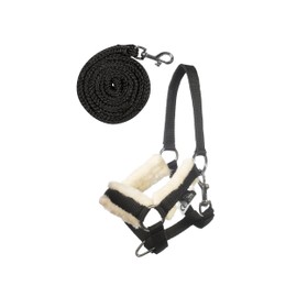 HKM Hobby Horsing Headcollar & Knit - Battle Horse Headcollar Set - Black
