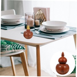 FUNOMOCYA Gourd-Shape Wooden Toothpick Holder No-Wax Portable Toothpick Dispenser for Home Kitchen High-Quality Wooden Storage Box