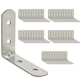 OMIdeas 50 x Shelf Bracket (30 x 30 x 16) 90 Degree Right Angle Corner Brace Plate Wood Metal Connecting Fixing Joining Repair Support L Galvanised Connector