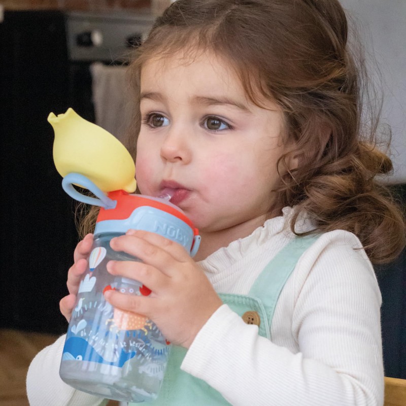 Nuby Super Straw Water Bottle - No Spill Active Toddler