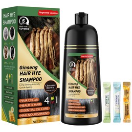 ZENITHGLO Chestnut Brown Hair Dye Shampoo 3 in 1 for Women & Men 100% Gray Hair Coverage - Herbal Ingredients Natural Plant Hair Color - Hair Dye in Minutes 17.6 Fl Oz