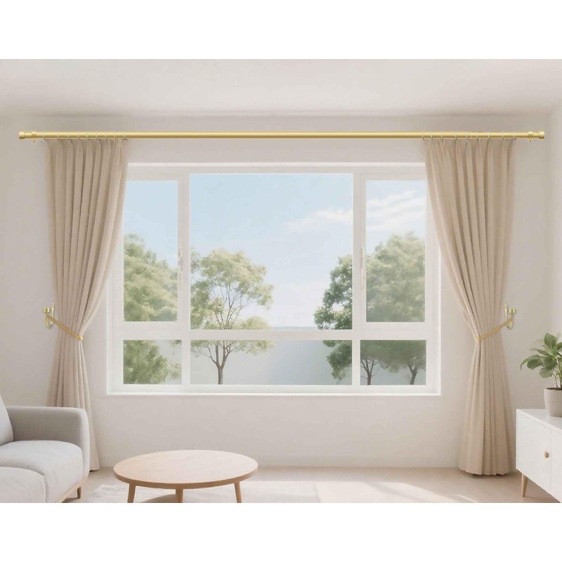 KAMANINA Curtain Holdbacks for Wall, Modern Cap Finials, Warm Gold