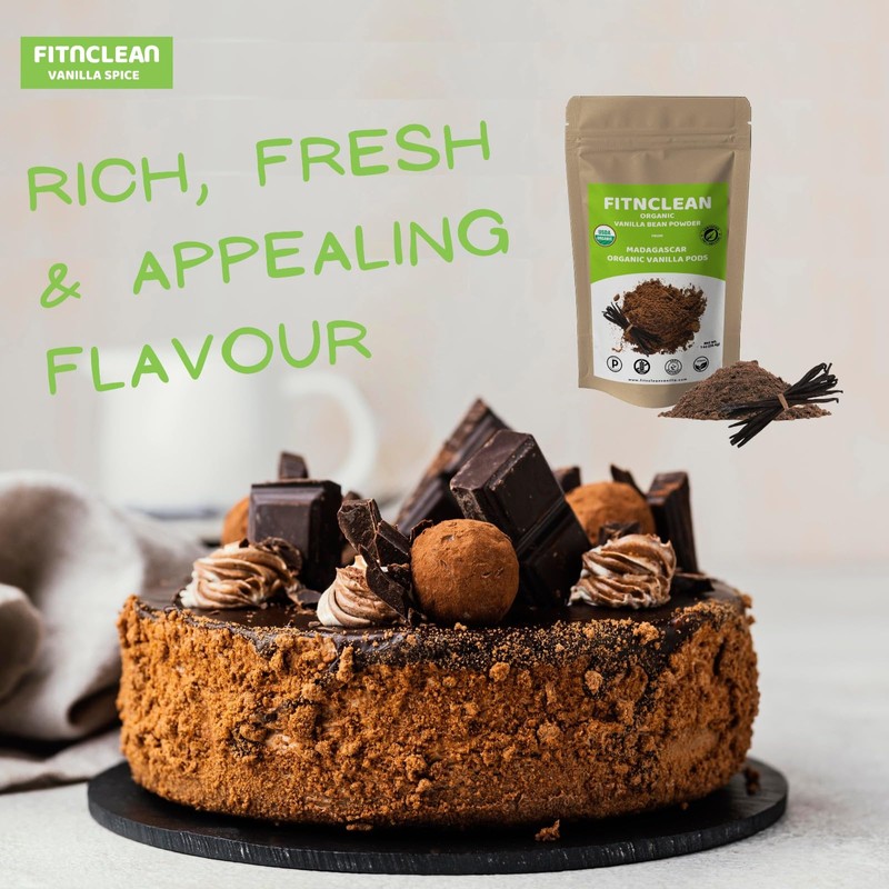 Fitnclean Vanilla Bean Powder Madagascar de 2 onzas de polvo