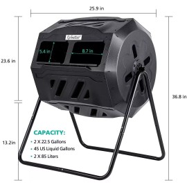 Gobetter  Gobetter 45 Gallon Composting Tumblers Rotating Bin Outdoor with Certification