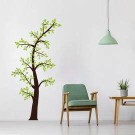 Tree Wall Stickers for Living Room: Peel and Stick Green Family Tree Wall Stickers - Sofa TV Background Home Art Wall Decor