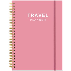 Travel Journal for Women & Men, Vacation & Road Trip Planner Organizer, Travel Notebook for 6 Trips, Trip Planner Gift to Record Memories and Adventures from Special Trips, 5.8" x 8.5", Pink