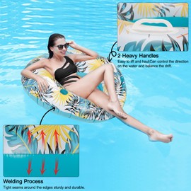 CYFIE Pool Hammock Inflatable for Adults, Water Hammock Lounge Chair, Pool Lounge Air Mattress, Swimming Pool Inflatables for pools, beaches, lakes (Blue)