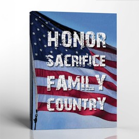 Military Gifts For Men, Army Wall Decor, Patriotic Wall Decor, Hornor Sacrifice Family Canvas Print, Ready To Hang for Living Room Home Wall Decor, C2200-11x14