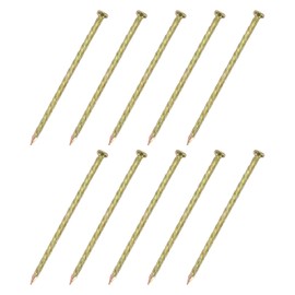 uxcell 20Pcs Fence Deck Nails, 4-15/16 Inch Carbon Steel Spiral Deck Nail Spiral Shank Spikes for House Floor Repairing Wall Woodworking, Color Zinc