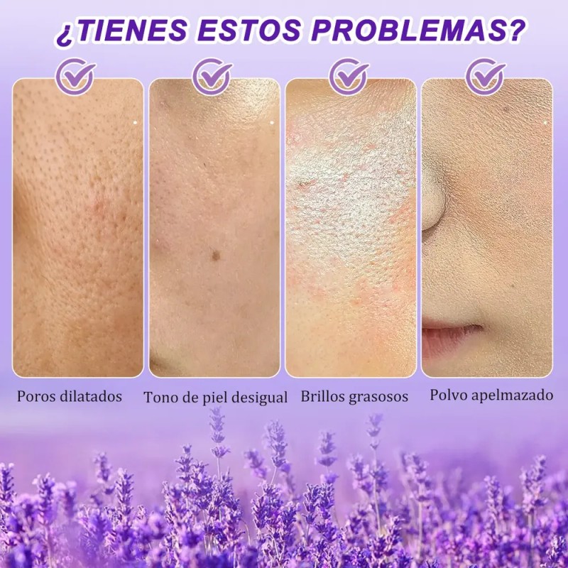 Cybase Maquillaje Polvo Compacto Matte Con Espejo Lavanda La