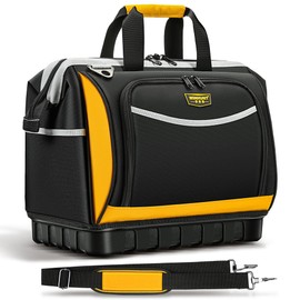 WINHUNT Tool Bag, Multi-Pocket Storage with Shoulder Strap, Black and Yellow (Yellow & Black, 16 inch)