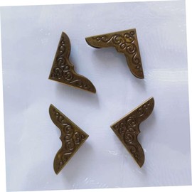 NUOBESTY Set of 4 Vintage Protective Corners, DIY Corner Decoration, Metal Corner Protection, Vintage Brass Hammer Metal Decoration, Table Decoration, Furniture Decorations, Corner Protection