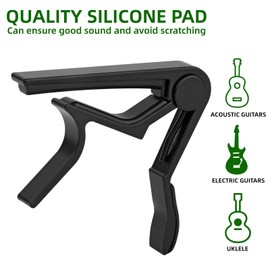 Htaexpu Guitar Capo for Acoustic and Electric Guitar 6 String, Premium ukulele Capos, Clip Capo, Clamp Capos, Black