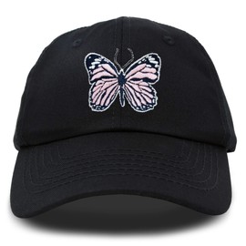 Dalix - Gorro de mujer con diseño de mariposas, color rosa, Negro, AdjusMesa